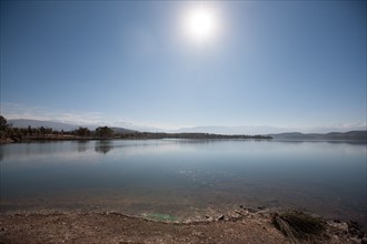 Afrique du nord, Maroc, Marrakech, pied du Haut Atlas, route d'Amizmiz, lac de Takerkoust,