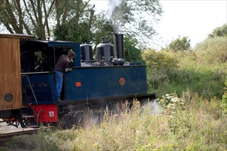 Le Crotoy (Baie de Somme, France), train touristique à vapeur