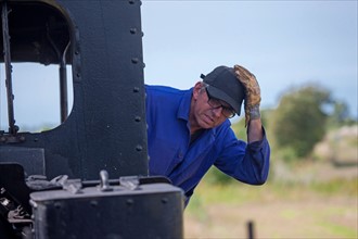 Le Crotoy (Baie de Somme, France), train touristique à vapeur