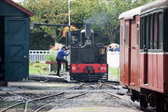 Le Crotoy (Baie de Somme, France), train touristique à vapeur