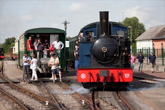 Le Crotoy (Baie de Somme, France), train touristique à vapeur