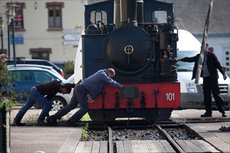 Le Crotoy (Baie de Somme, France), train touristique à vapeur