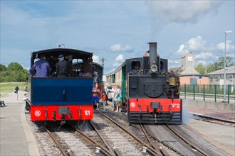 Le Crotoy (Baie de Somme, France), train touristique à vapeur