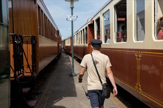 Le Crotoy (Baie de Somme, France), train touristique à vapeur