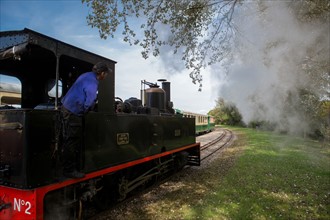 Le Crotoy (Baie de Somme, France), train touristique à vapeur