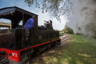 Le Crotoy (Baie de Somme, France), train touristique à vapeur