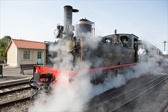 Le Crotoy (Baie de Somme, France), train touristique à vapeur