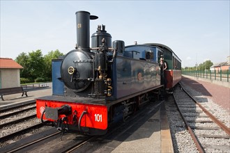 Le Crotoy (Baie de Somme, France), train touristique à vapeur