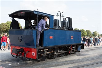 Le Crotoy (Baie de Somme, France), train touristique à vapeur