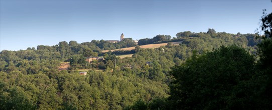 Regional nature park of Grands Causses and church of Connac