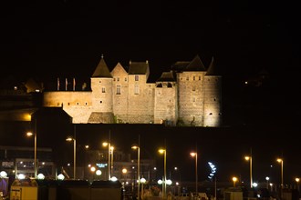 Dieppe, castle at night