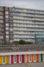 Le Touquet Paris Plage, bathing cabins and seafront buildings