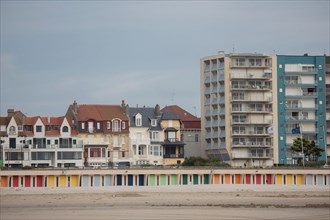 Le Touquet Paris Plage, bathing cabins and seafront buildings