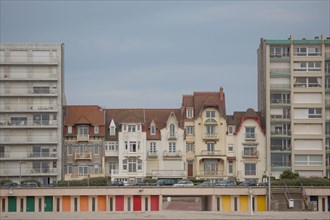 Le Touquet Paris Plage, bathing cabins and seafront buildings