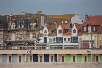 Le Touquet Paris Plage, bathing cabins and seafront buildings