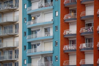 Le Touquet Paris Plage, coloured building facades of the seafront