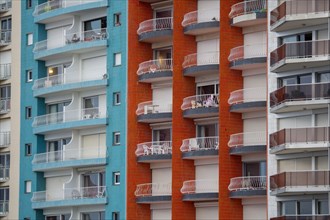 Le Touquet Paris Plage, coloured building facades of the seafront