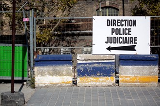 Paris, sign of the Direction de la Police Judiciaire