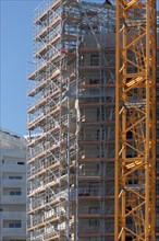 Paris, construction d'immeubles dans le nouveau quartier des Batignolles