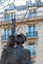 Statue 'Hommage au capitaine Dreyfus' on place Pierre-Lafue in Paris