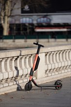Paris, electric scooter on the Pont au Change