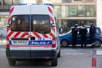 Paris, French police bus