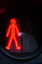 Paris, red pedestrian light