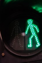 Paris, green pedestrian light