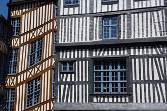 Rouen (Seine Maritime), timbered frame house on the place Barthélémy