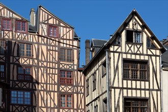 Rouen (Seine Maritime), façades à pans de bois