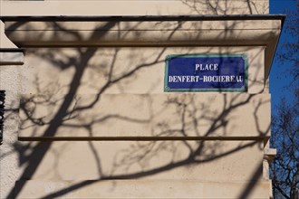 Paris, Place Denfert Rochereau street sign