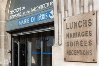 Paris, détail du bâtiment de la Direction de l'architecture de la Mairie de Paris