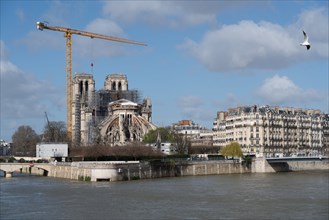 Cathédrale Notre-Dame de Paris, one year after the fire on the evening of 15 April 2019