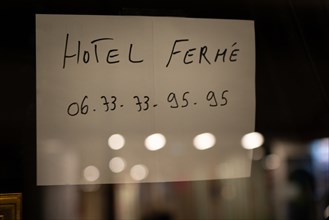 Paris, hôtel fermé pour cause d’épidémie de coronavirus Covid19