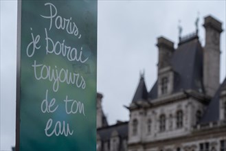 Paris, affiche faisant la promotion de l’eau de Paris