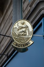 Paris, notary office sign
