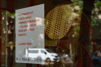 Paris, restaurant fermé pour cause d’épidémie de Covid-19