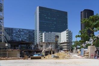 Paris, avenue du Maine, construction site of the future Gaité shopping centre