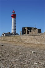 Abbey and lighthouse on the pointe Saint-Mathieu, North tip of Finistère