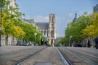 Tramway track in Reims