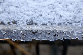 Frost on a glass roof