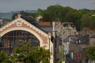 france, région Normandie, Orne, Flers, plave de Dr Vayssières, halle du marché,