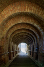 france, région Hauts de france, Somme, Ault, porte du moulinet et escaliers vers les hauteurs de la
