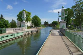 france, région centre, Loiret, Briare, pont canal de Birare, pont-canal portant le canal latéral à