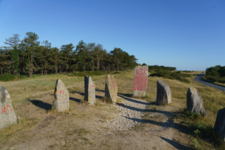 france, region Normandie, Manche, cotentin, Agon coutainville, pointe d'Agon, monument viking