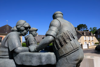 france, region Normandie, Manche, cotentin, Sainte-Marie du Mont, monument aux francais resistants,