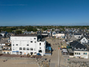 france, region Normandie, Manche, cotentin, Agon coutainville,  plage, promenade de Jersey,