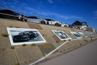 france, region Normandie, Manche, cotentin, Agon coutainville,  plage, promenade de Chausey,