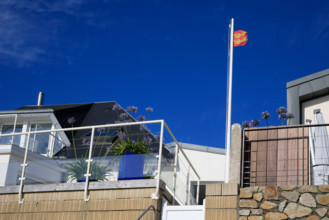 france, region Normandie, Manche, cotentin, Agon coutainville,  plage, promenade de Chausey,