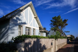 France, region Normandie, Manche, cotentin, Agon coutainville,  plage, rue dramad derriere la